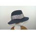EUGENIA KIM Genie Florence 100% Wool Felt Fedora Hat Metallic Band Navy $98 O/S  eb-47334253